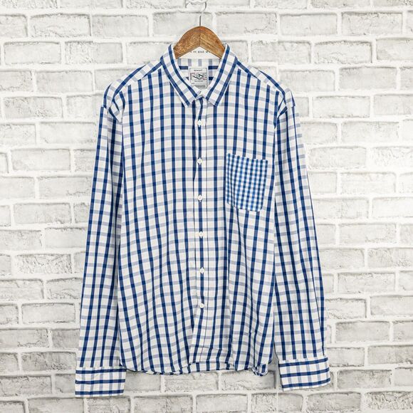 GANT Rugger Men's Button up shirt in White Blue Check Size XL - Picture 2 of 5